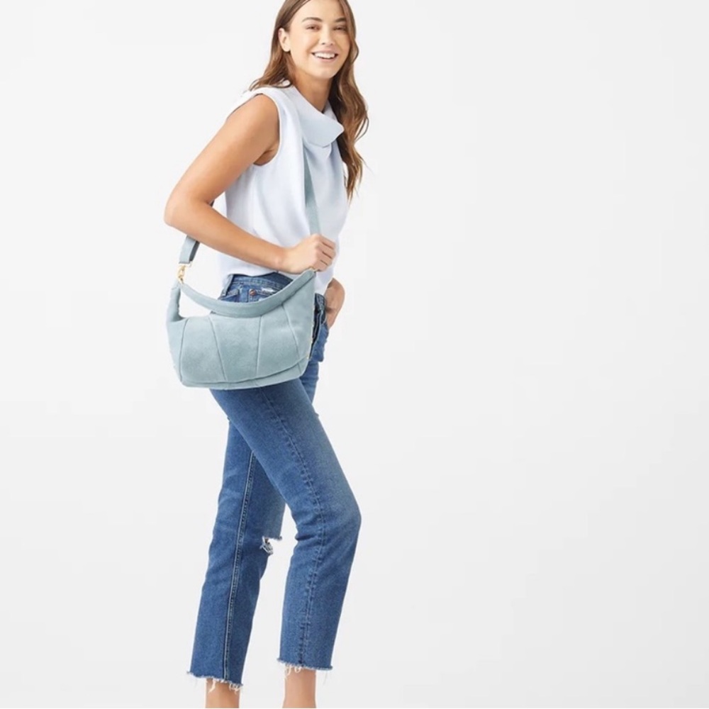 Hammitt Light Blue Suede Crossbody Bag - Picture 4 of 16